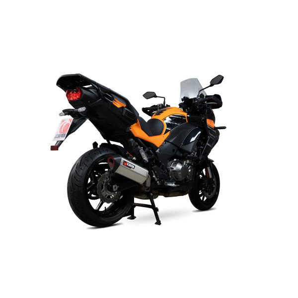 Scorpion Exhaust Kawasaki Versys 1000 / SE / Tourer / GT 2019 - 2023 Serket Parallel Slip-on Brushed Stainless Sleeve